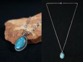 Vtg Navajo Hi-Grade Lone Mt. Turquoise Top Necklace  c.1960～