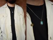 Vtg Navajo Hi-Grade Lone Mt. Turquoise Top Necklace  c.1960～
