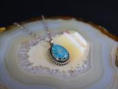 Vtg Navajo Hi-Grade Lone Mt. Turquoise Top Necklace  c.1960～