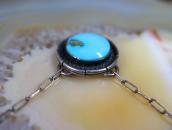 Vtg Navajo Round Cut TQ & Silver Fob Remade Necklace  c.1960