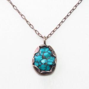 Vtg Pueblo/Navajo Gem Turquoise Nugget Top Necklace  c.1945～