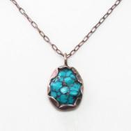 Vtg Pueblo/Navajo Gem Turquoise Nugget Top Necklace  c.1945～