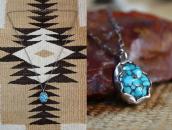 Vtg Pueblo/Navajo Gem Turquoise Nugget Top Necklace  c.1945～
