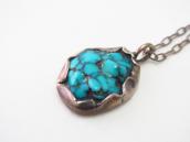Vtg Pueblo/Navajo Gem Turquoise Nugget Top Necklace  c.1945～