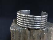 Antique Navajo Ribbed & Stamped Ingot Silver Cuff  c.1925～