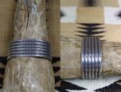 Antique Navajo Ribbed & Stamped Ingot Silver Cuff  c.1925～