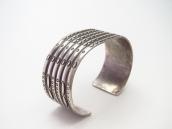 Antique Navajo Ribbed & Stamped Ingot Silver Cuff  c.1925～