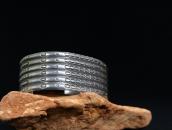 Antique Navajo Ribbed & Stamped Ingot Silver Cuff  c.1925～