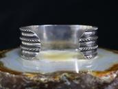 Atq Navajo Chiseled & Filed Heavy Ingot Silver Cuff c.1910～