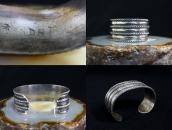 Atq Navajo Chiseled & Filed Heavy Ingot Silver Cuff c.1910～