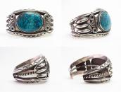 Atq Navajo Heavy Silver Wide Cuff w/Gem Turquoise  c.1930～