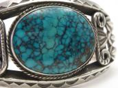 Atq Navajo Heavy Silver Wide Cuff w/Gem Turquoise  c.1930～