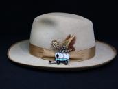 Vintage Zuni Multi-Stone Inlay Covered Wagon Pin  c.1940～