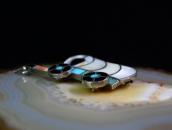 Vintage Zuni Multi-Stone Inlay Covered Wagon Pin  c.1940～