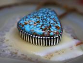 Vtg Navajo Hi-Grade NevadaBlue Turquoise Top Necklace c.1960