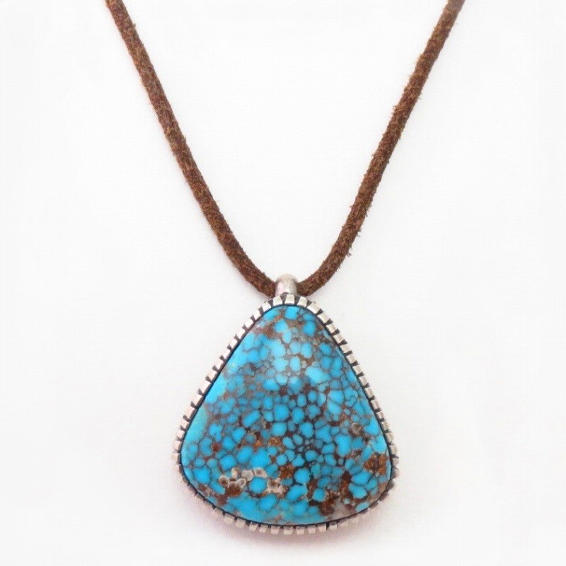 Vtg Navajo Hi-Grade NevadaBlue Turquoise Top Necklace c.1960