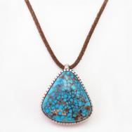 Vtg Navajo Hi-Grade NevadaBlue Turquoise Top Necklace c.1960