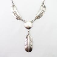 OLDPAWN Navajo Concho & Feather Shaped Fob Necklace  c.1980～