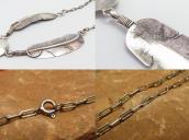 OLDPAWN Navajo Concho & Feather Shaped Fob Necklace  c.1980～