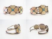 Vtg Zuni Shell & Turquoise Inlay "Desert Rose" Cuff  c.1970～