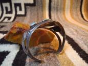 Vintage Navajo Wide Cuff Bracelet w/5 Gem Turquoise  c.1945～