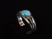 Vtg Navajo Cuff w/Gem Quality Brown Web #8 Turquoise c.1955～