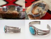 Vtg Navajo Cuff w/Gem Quality Brown Web #8 Turquoise c.1955～