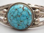 Vtg Navajo Cuff w/Gem Quality Brown Web #8 Turquoise c.1955～