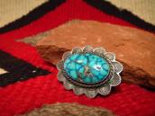 Vintage Navajo Silver Concho Pin w/Gem Turquoise  c.1945～