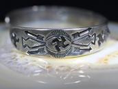 【GARDEN OF THE GODS】T-Bird/卍 Stamped Coin Silver Cuff c.1925