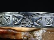 【GARDEN OF THE GODS】T-Bird/卍 Stamped Coin Silver Cuff c.1925