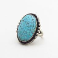 Vintage 【Maisel's】 Silver Ring w/Gem Grade #8 TQ  c.1945～