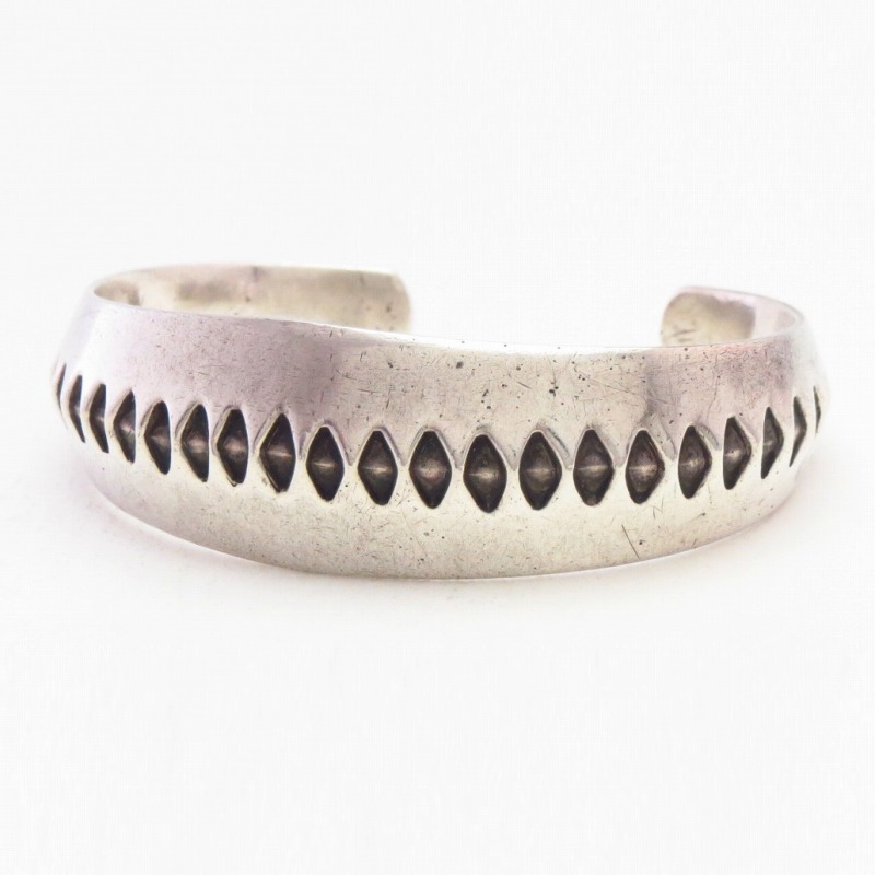 【NAVAJO GUILD】Vtg Stamped Heavy Triangle Wire Cuff c.1950  1