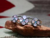 Vtg Zuni Pink Shell/Turquoise Inlay Desert Rose Cuff c.1970～
