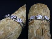 Vtg Zuni Pink Shell/Turquoise Inlay Desert Rose Cuff c.1970～