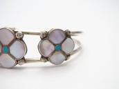 Vtg Zuni Pink Shell/Turquoise Inlay Desert Rose Cuff c.1970～