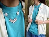 Vintage Zuni PinkShell/TQ Inlay Desert Rose Necklace c.1970～