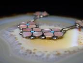 Vintage Zuni PinkShell/TQ Inlay Desert Rose Necklace c.1970～