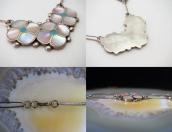 Vintage Zuni PinkShell/TQ Inlay Desert Rose Necklace c.1970～