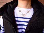 Vintage Zuni PinkShell/TQ Inlay Desert Rose Necklace c.1970～