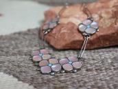 Vintage Zuni PinkShell/TQ Inlay Desert Rose Necklace c.1970～