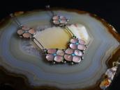 Vintage Zuni PinkShell/TQ Inlay Desert Rose Necklace c.1970～