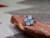 Vtg Zuni Pink Shell/Turquoise Inlay Desert Rose Ring c.1970～