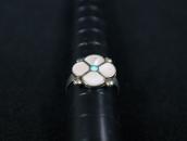 Vtg Zuni Pink Shell/Turquoise Inlay Desert Rose Ring c.1970～