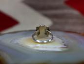 Vtg Zuni Pink Shell/Turquoise Inlay Desert Rose Ring c.1970～