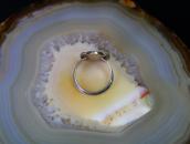 Vtg Zuni Pink Shell/Turquoise Inlay Desert Rose Ring c.1970～