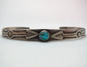 Antique Arrow Patched Silver Narrow Cuff  c.1930