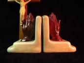 Antique Pottery Praying Hands Bookends