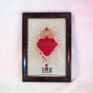 Antique Hand Embroidery  "Sacro Cuore"