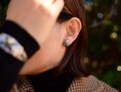 【Ike Wilson】Rose Stamped Concho Pierced Earrings c.1930～